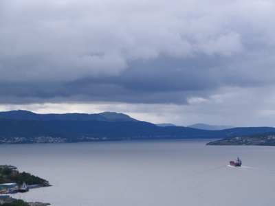 Ship leaving Corner Brook