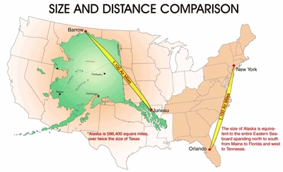 AK superimposed over Lower 48