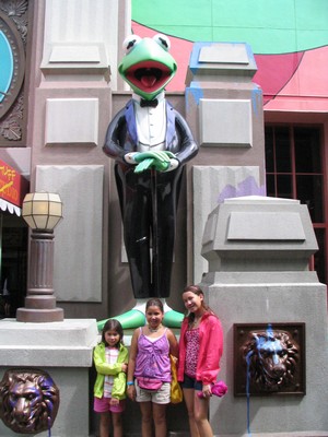 The girls with Kermit
