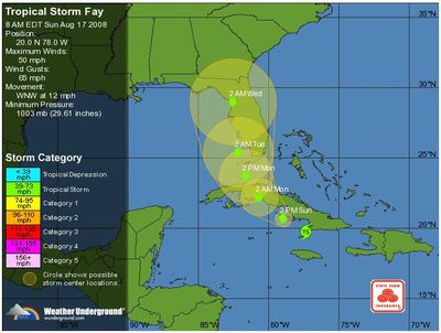 Tropical Storm Fay tracking