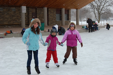 The girls skating