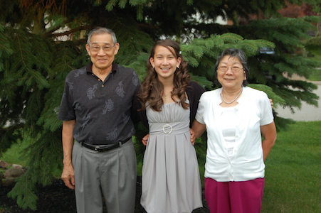 Gillian with Gpa and Gma