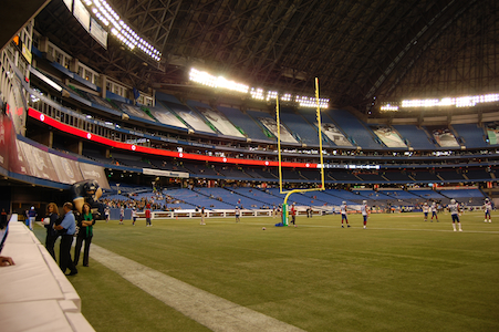 On the field