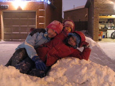 Girls on snow