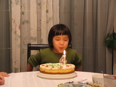 Blowing out the candles