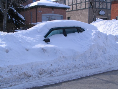 Buried car