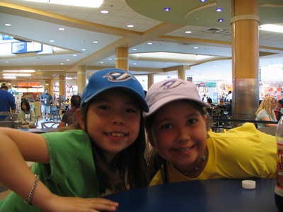 Girls in food court