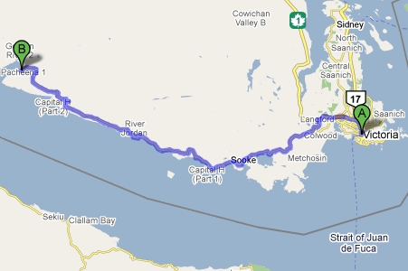 google map to Port Renfrew