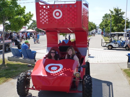Gillian and Brittany in the Target Shopping cart